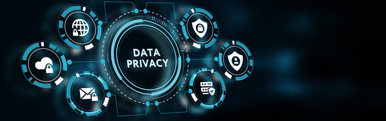 Cyber security data protection business technology privacy concept. 3d illustration