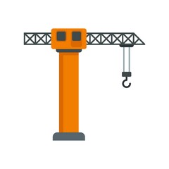 Canvas Print - Industrial crane icon flat isolated vector