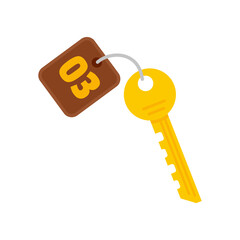 Canvas Print - Room service key icon flat isolated vector