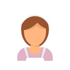 Wall Mural - Room service maid woman icon flat isolated vector