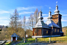 Orthodox  Wooden Church In Leszczyny, Low Beskids (Beskid Niski), Poland
