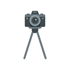 Canvas Print - Camera on stand icon flat isolated vector