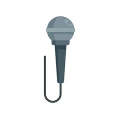 Sticker - Music microphone icon flat isolated vector