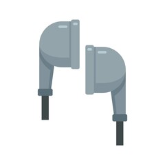 Sticker - Earphones icon flat isolated vector