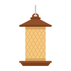 Sticker - Cylinder bird feeders icon flat isolated vector