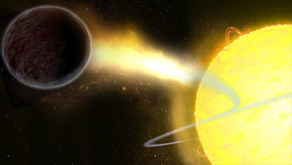 Wall Mural - dark exoplanet eats light rather than reflects it into space. elements of this image furnished by na