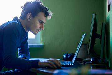 Software developer working from home