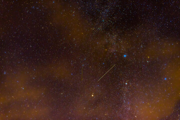 Wall Mural - Stars on the background of the night starry sky with many constellations, universes and shooting stars