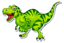 Tyrannosaurus Dinosaur Cartoon Character Sticker