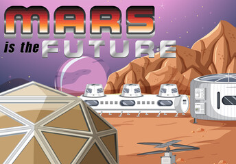 Wall Mural - Mars is the future poster design