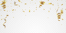 Vector Image Of Golden Confetti For A Joyous Party Background
