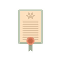 Wall Mural - Dog diploma icon flat isolated vector