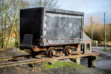 Old Vintage Coal Truck On Rails