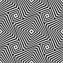 Abstract Seamless Op Art Pattern. Lines Texture.