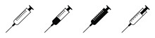 Syringe, Injection Icon Vector, Filled Flat Sign, Solid Pictogram Isolated On White. Symbol, Logo Illustration. Pixel Perfect.