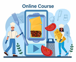 Wall Mural - Tasty lasagna online service or platform. Italian delicious cuisine