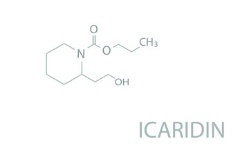 Wall Mural - icaridin molecular skeletal chemical formula.