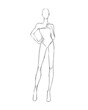 © LELISAT - girl in a half turn. sketch of a girl's body. fashion. fashion show