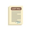 Notary last will icon flat isolated vector