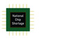 Vector showing semiconductor shortage, large green and gold chip with message 'National Chip Shortage. Copy space. Supply chain problems due to Covid19. Business, computer, vehicle chips, processors. 