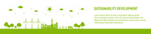 Banner Background For Eco Friendly, Sustainability Development Concept And World Environmental Day, Vector Illustration