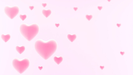 Wall Mural - heart shape on a pink background,valentine day,3d rendering