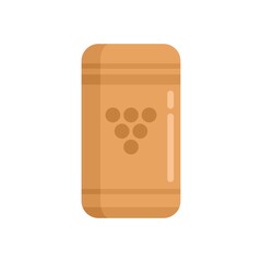 Canvas Print - Wine cork icon flat isolated vector