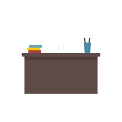 Sticker - Office manager desktop icon flat isolated vector