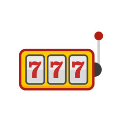 Sticker - Slot machine icon flat isolated vector