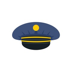 Electric train driver cap icon flat isolated vector