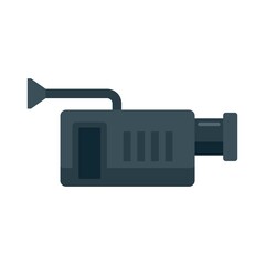 Canvas Print - Tv video camera icon flat isolated vector