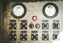 Old Rusty Control Panel In Whale Lighthouse - Phare Des Baleines - Re Island