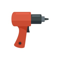 Wall Mural - Tire fitting gun icon flat isolated vector