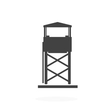Watchtower Icon Silhouette Vector Illustration