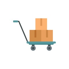 Sticker - Parcel cart icon flat isolated vector