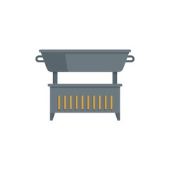 Canvas Print - Brazier barbecue icon flat isolated vector