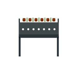 Sticker - Meat brazier icon flat isolated vector