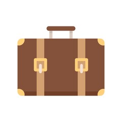 Canvas Print - Immigrants suitcase icon flat isolated vector