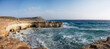 panorama of sea caves at cape greco peninsula, cyprus