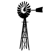 Classic Australian Metal Windmill Silhouette
