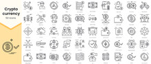 Simple Outline Set Of Cryptocurrency Icons. Thin Line Collection Contains Such Icons As Altcoins, Anonymity, Ardor, Bitcoin And More