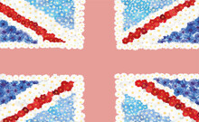 United Kingdom Flag With Flowers: Union Jack Flag Collage - Editable Vector File And High Res Jpg
