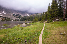 Hiking Along Diamond Lake In The Indian Peaks Wilderness, Colorado