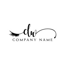 Initial DW Logo Handwriting Beauty Salon Fashion Modern Luxury Letter