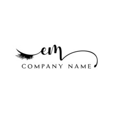 Initial EM Logo Handwriting Beauty Salon Fashion Modern Luxury Letter