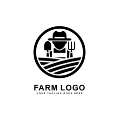 Farm logo. Farmer logo design vector