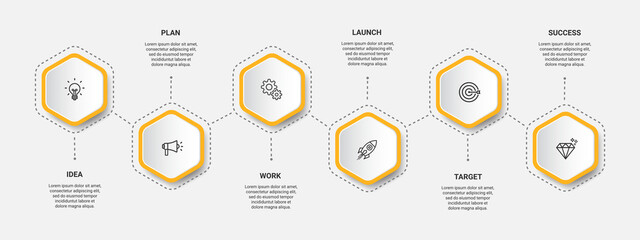 Steps business timeline infographic template design