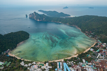 Aerial view of famous Phi Phi island in southern Thailand