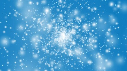 Wall Mural - abstract blue 4k motion background with flowing white lights come from the center.