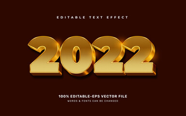 New year 2022 text effect